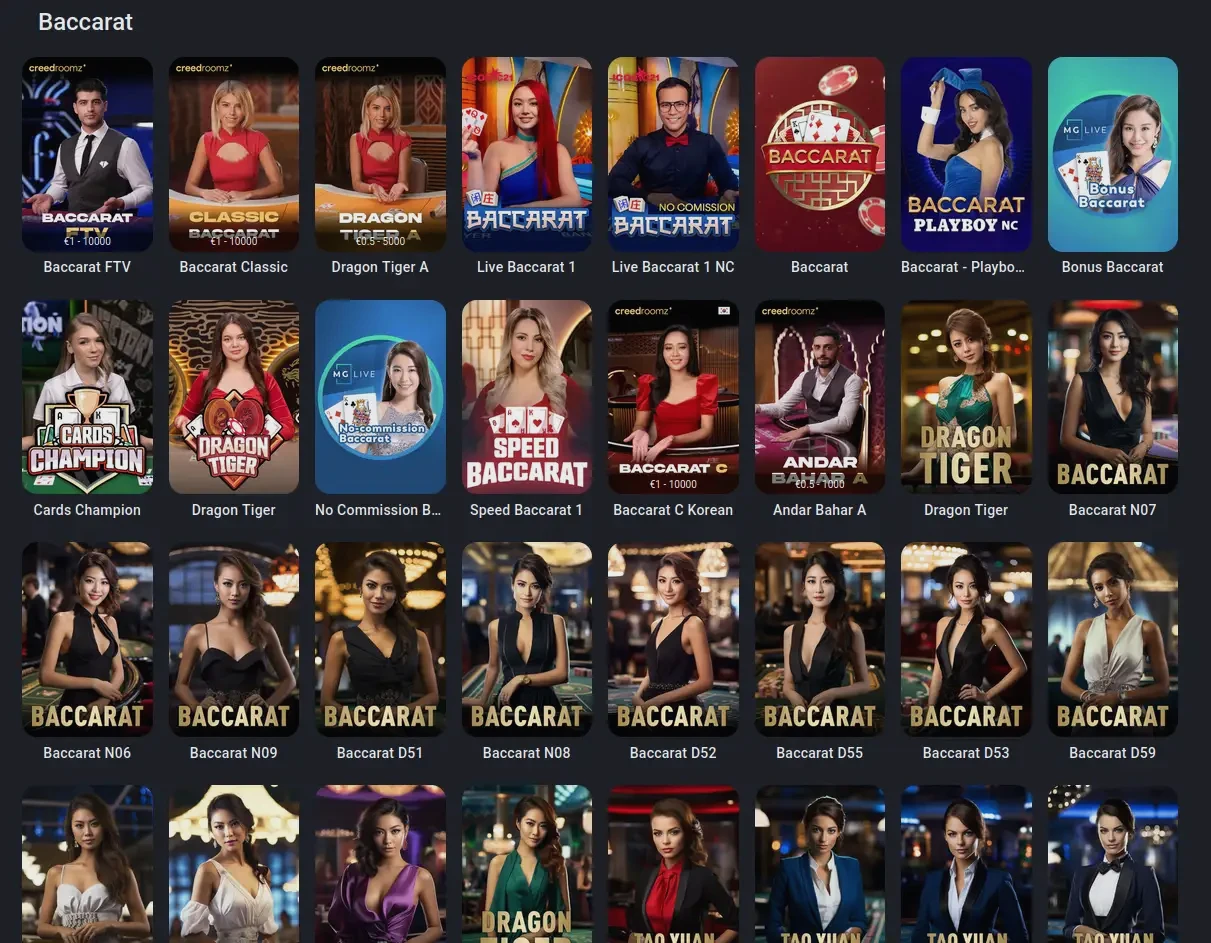 Richard Casino Spieleauswahl mit Slots und Live-Tischen